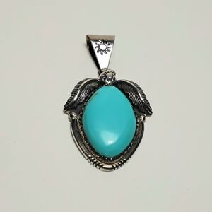 Vintage 925 Silver Turquoise Pendant